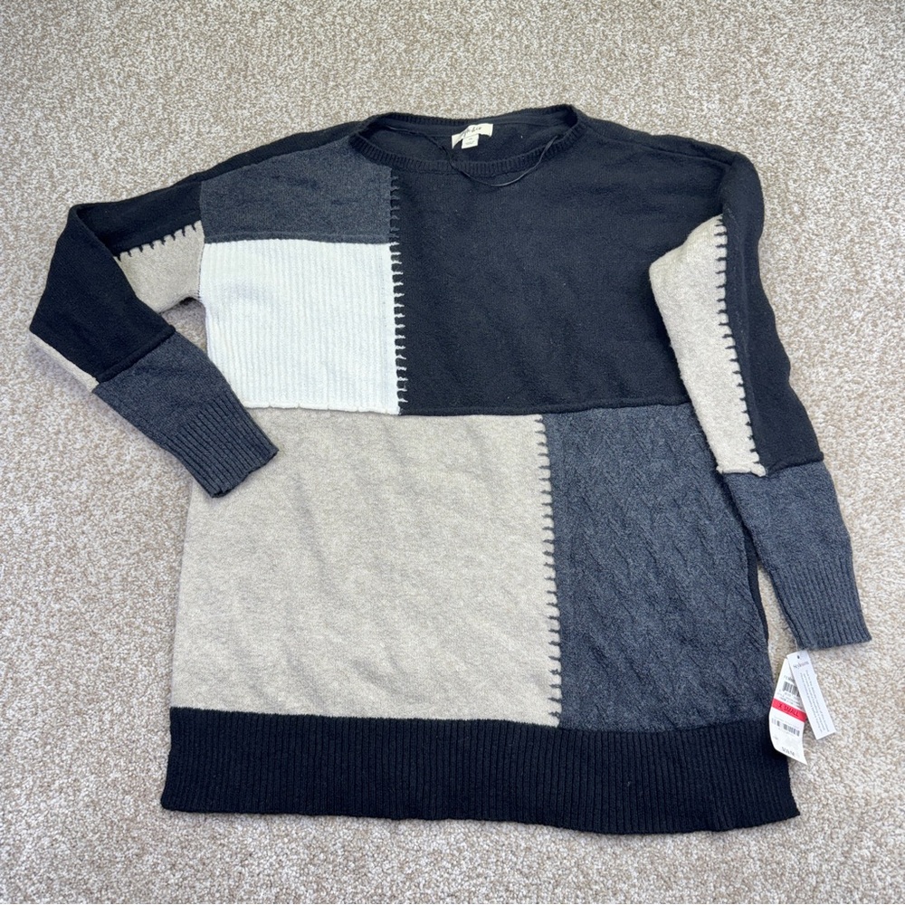 Style & Co. Black Textured Knit Top Sweater  Women’s Size XS - Picture 2 of 12
